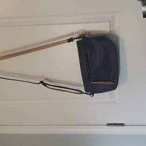 SHERPANI Paige Med Crossbody Purse  Convertible Bag Beige/Blue Canvas Neutral